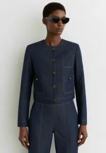 Джинсовая куртка без воротника стандартного кроя Reiss, Dark Blue