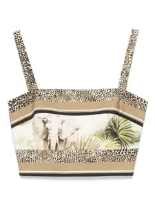 Топ без рукавов Elie Saab, коричневый