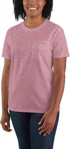 Carhartt женская футболка с карманом, свободный крой, плотная ткань, короткий рукав, Foxglove Snow Heather