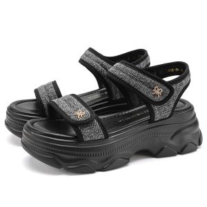 D:FUSE SCANDINAVIA D FUSE SCANDINAVIA Сандалии с одной лямкой женские черно-серые, цвет Black Gray