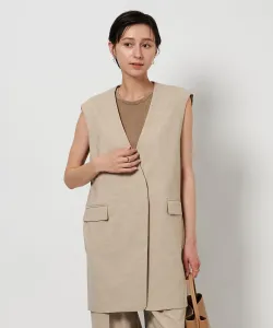 Длинный жилет с V-образным вырезом United Arrows, цвет Natural