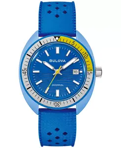 Мужские часы с ремешком из HNBR-резины Snorkel Blue, 41 мм Bulova