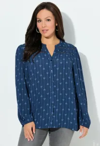 Блузка с принтом в виде сердечек Ulla Popken, Ink Blue