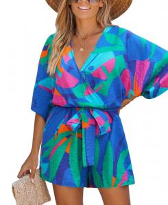 Женский тропический комбинезон Wild Zephyr Cupshe, Medium blue