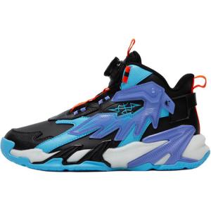 QIAODAN Детские баскетбольные кроссовки с противоскользящей подошвой, износостойкие, цвет черный, синий