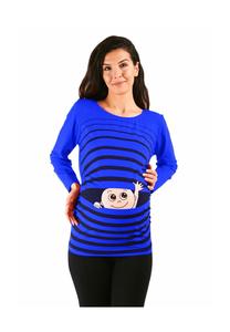 Рубашка для беременных с длинными рукавами Winke Winke с рисунком M.M.C., цвет Babyblau