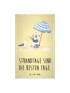 Mr. & Mrs. Panda Полотенце для летних пляжных дней с надписью пастельно-желтого цвета