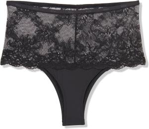 Женские кружевные трусики-хипстеры BOSS с высокой талией, Black
