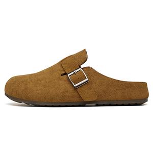 AAA SINCE 1955 Женские противоскользящие тапочки с закрытым носком и износостойкой резиновой подошвой коричневые, цвет Brown