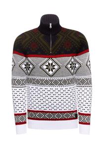 Вязаный свитер с зимним узором RUSTY NEAL, зеленый