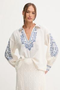 Льняная блузка Hoss Intropia, бежевый