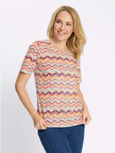 Sieh an! Футболка с короткими рукавами, красно-голубого цвета с принтом