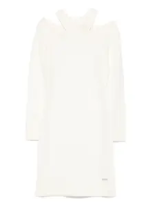 Трикотажное платье с вырезом на плече Monnalisa, нейтральный