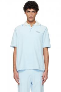 Велюровая рубашка поло с коротким рукавом Casablanca, синий