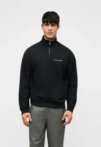 Толстовка с застежкой-молнией на четверть длины и петлей для крепления ремешка. Lyle & Scott, Jet Black