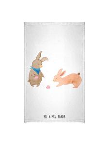 Mr. & Mrs. Panda Белое полотенце с рисунком в виде заячьей панцири и без надписи