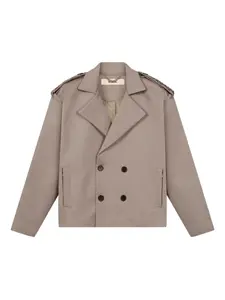 Укороченный двубортный тренч ROUGH., зеленый