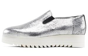 Туфли на платформе женские низкие серебристые Onitsuka Tiger