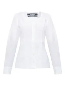Блузка с длинными рукавами и застежкой на пуговицы спереди JACQUEMUS, белый
