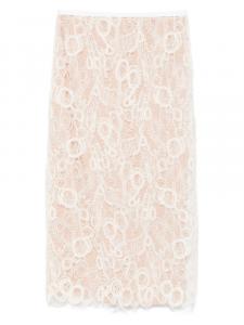 Юбка Fabiana Filippi с кружевом и фестончатым подолом, белый