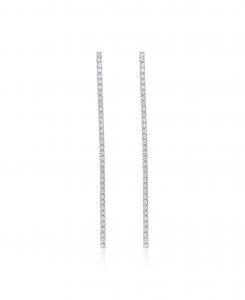 Серьги-подвески Suzy Levian Gala Collection из стерлингового серебра с кубическим цирконием, длинные, в форме теннисного мяча Suzy Levian New York, Silver