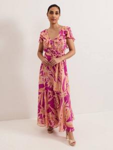 Миниатюрное платье динары в цветочек Phase Eight, цвет Pink/Orange