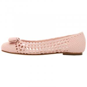 Туфли-балетки Vara-bow Woven Ferragamo, Pink