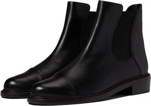 Женские ботильоны Zszszsu с круглым носком, на низком массивном каблуке, слипоны Челси, размеры 4-16 US, Black