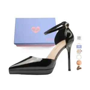 Xingdiman Тонкие каблуки на шпильке женские - черные 7 см [подарочный набор] + подарок, цвет Black 7 Cm[Gift Box Set]+Gift