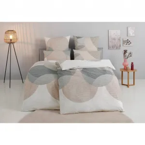 Постельное белье BIERBAUM» Карла в размерах. 135х200 или 155х220 см", постельное белье из хлопка, геометрическое постельное белье на молнии, серо-коричневый