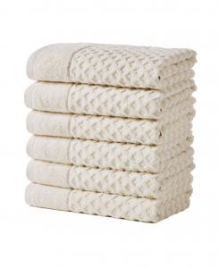 Набор из 6 быстросохнущих хлопковых салфеток с ромбовидной вафельной текстурой Linery & Co, Oatmeal