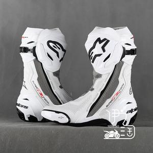 ALPINESTARS PROTECTS Мотоциклетные ботинки Star Cycling, Alpinestars Supertech R, дышащие гоночные туфли и ботинки, новая бело-серая перфорированная версия 2024, размер 38