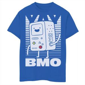 Футболка Cartoon Network Adventure Time BMO Wave YAY для мальчиков 8–20 лет с рисунком Halftone Fade Licensed Character