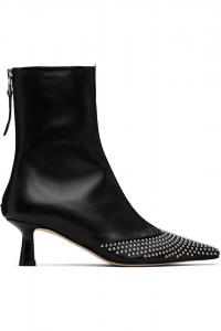 Aeyde Черные кожаные ботинки Sila с мини-заклепками