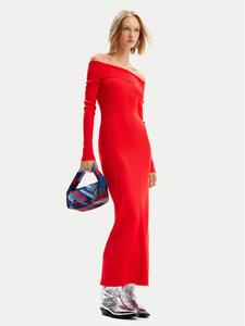 Трикотажное платье приталенного кроя Desigual, красный