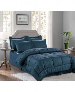 Комплект постельного белья Bamboo Pinted из 8 предметов, размер King/California King Elegant Comfort, Navy