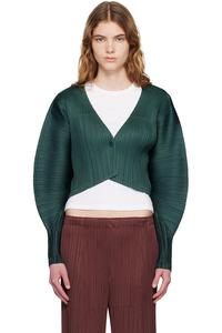 Pleats Please Issey Miyake Зеленый кардиган декабрьских цветов