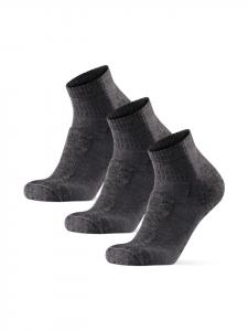 DANISH ENDURANCE Походные низкие носки из шерсти мериноса серого цвета
