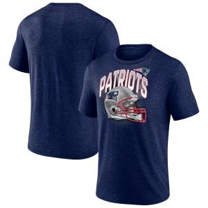 Мужская темно-синяя футболка с фирменным рисунком New England Patriots End Round Tri-Blend Fanatics