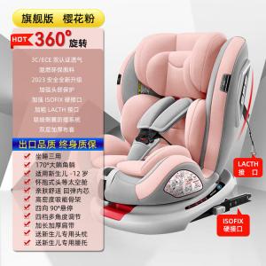 Детское автокресло для детей от 0 до 12 лет, с вращением на 360 градусов, откидывающейся спинкой, цвет Flagship Pink [ISOFIX+LATCH+360 Rotation] Recaro