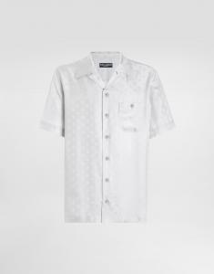 Гавайская рубашка с логотипом dg из жаккарда Dolce & Gabbana, серый