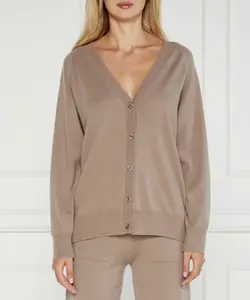 Шерстяной кардиган «Горлица» Regular fit Mm, коричневый