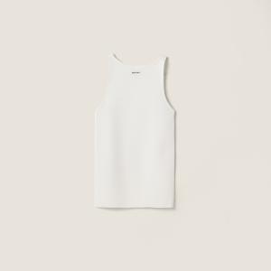 Трикотажная майка из хлопка MIU MIU, белый