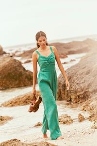 Льняной комбинезон FatFace Vic Fat Face, зеленый