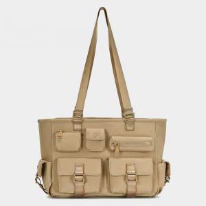 Многофункциональная сумка-тоут через плечо с несколькими карманами FASHNZFAB, хаки