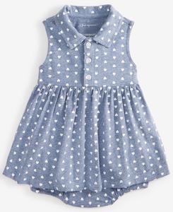 Детский летний комбинезон с юбкой и принтом в виде сердечек для девочек First Impressions, Blue Heather