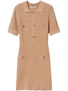 Трикотажное платье мини TWINSET, коричневый