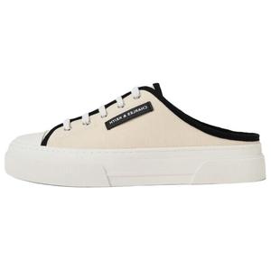 Женские тапочки с закрытым носком на резиновой подошве 3 см CHARLES&KEITH, бежевый черный