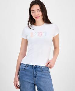 Детская футболка с аппликацией и пико-отделкой Just Polly, Bright White 1987