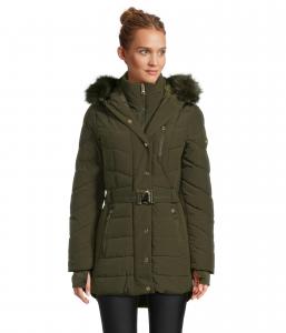 Куртка MICHAEL Michael Kors Chevron w/ Belt A421509B74, оливковый